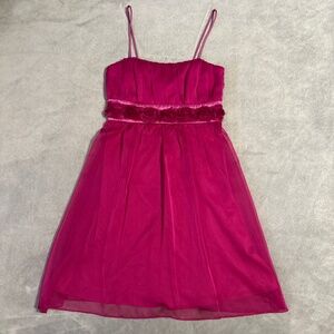 90s Fuschia Pink Dress Tulle Homecoming Size 6 Babydoll Y2K Fairy Laura Canada